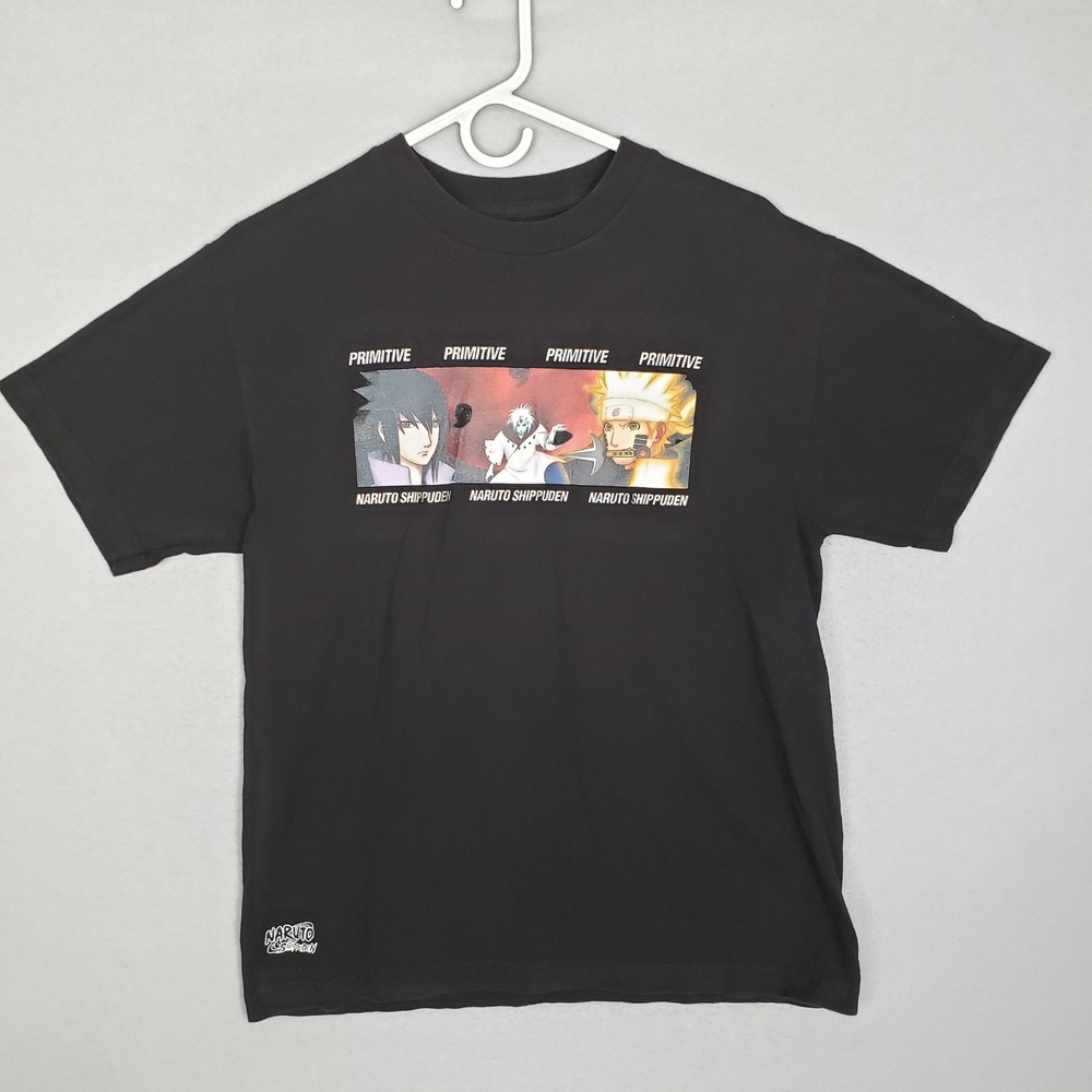 Primitive Skateboarding X Naruto Shippuden Graphic Tee Black Final Fight Anime‎